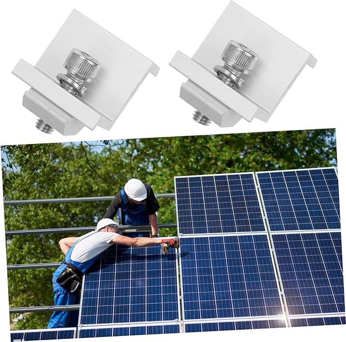 12pcs Solar Panel Rack Clips Durable Mid End Clamps for Household Solar Installations Easy to Install Versatile Support Buckle for Outdoor Use