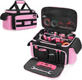 Pink Tool Bag for Women, Tool Storage Organizer with Anti-friction and Thick Padded Bottom, Tactical Range Bag, Multi-functional Work Bag for Repairman, Electrician, Carpenters, Pink