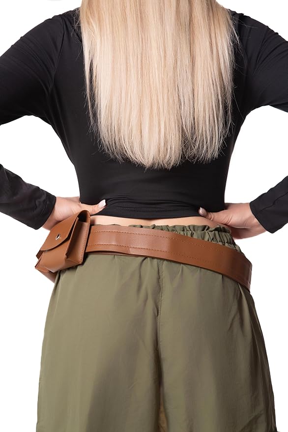 Brown Utility Belt Costume Bag Adjustable Women Mens Adult Accessories Pockets for Halloween Cosplay