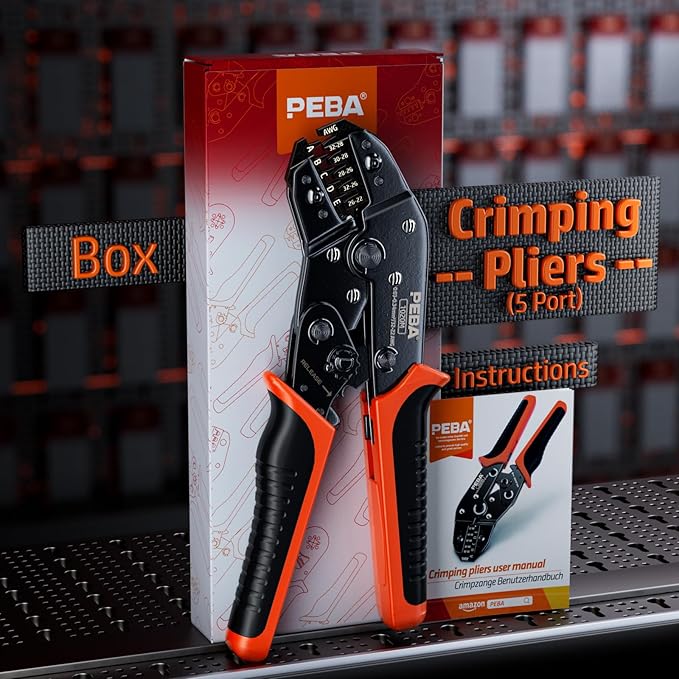 PEBA JST Ratcheting Crimper 32-22 AWG for 1.0mm/1.25mm/1.5mm/2.0mm Pitch Micro Connectors, Crimping Tool for JST-SH 1.0mm/GH 1.25mm/ZH1.5mm/PH 2.0mm, Molex TE terminals - Precision JST Crimp Tool