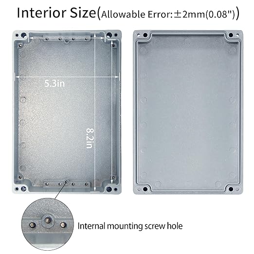 Metal Junction Box Aluminum Enclosure Project Box Outdoor Waterproof Junction Box IP66 Waterproof Dustproof Project Box, Outdoor Universal Enclosure Gray 8.6"x5.7"x3.1"