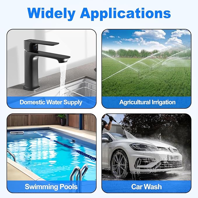 IP65 Automatic Pump Controller, Rotary Adjustment, Metal Pump Connector, Electronic Switch Control Water Pump Pressure Controller, 110V/0.75KW/1MPa,TÜV, Ideal for Home, Garden, and Industrial Use.