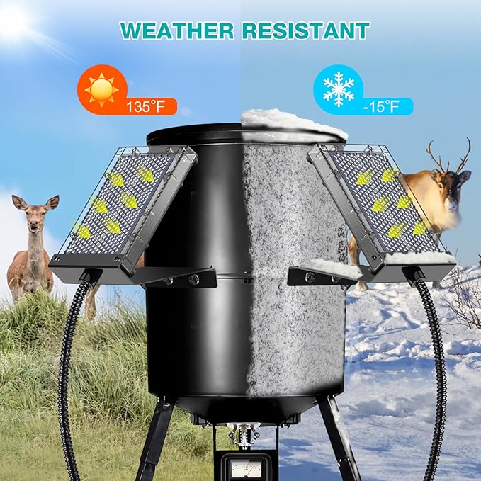 Solar Panel for Deer Feeder, 6V Solar Panel Outdoor Hunting Feeder Waterproof, Solar Power Battery Charger 6Volt with Mounting Bracket and Alligator Clip Design for Game Feeder…