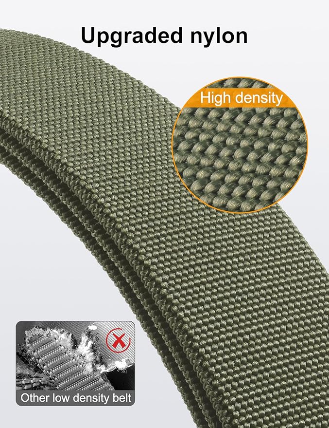 JUKMO Quick Release Tactical Belt, Military Work 1.5" Nylon Web Hiking Belt with Heavy Duty Seatbelt Buckle