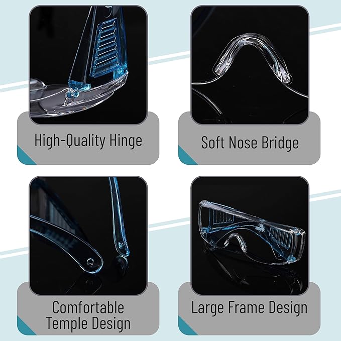 UNCO- Safety Goggles Over Glasses, Protective Goggles, Anti Fog, Work, Safety Glasses Over