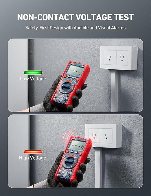 AstroAI Digital Multimeter, TRMS 6000 Counts Auto-Ranging Voltage Tester Voltmeter Measuring AC/DC Voltage Current, Capacitance Resistance Frequency Temperature Continuity Diodes with NCV