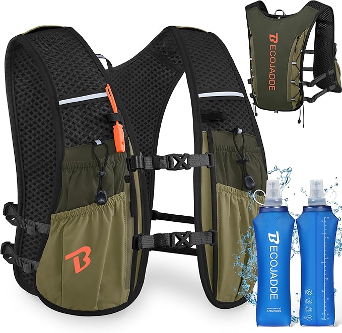 Running Vest Hydration Backpack for Men Women, 5L Lightweight Running Backpack Hydration Pack for Marathon, Trail, Cycling, Hiking, Jogging