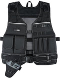 MELOTOUGH Tool Vest for Men with Pouches and Belt, Adjustable Multi-Pocket Safety Tool Vest for Electrician, Carpenter(Black)