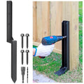 Heavy Duty Steel Fence Post Repair Stakes, Fence Post Anchor Ground Spike, for Repair Tilted/Broken Wood Fence Post (1 Pack/Black