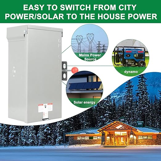 Manual Transfer Switch 100 Amp NEMA 4X, Generator Transfer Switch for Home Generator, Manual Heavy Duty Double-Throw 120/240 Volt, 24000W for Outdoor Indoor Use