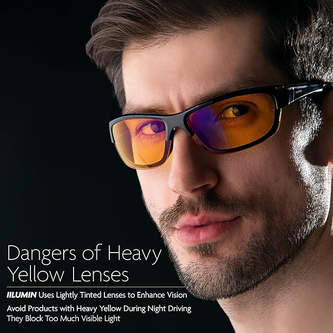Illumin Night Driving Glasses VECTOR - All-Weather Glasses for Improved Road Safety, Advanced High Optical Quality Anti Glare Lenses