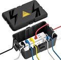 iwillink Large Outdoor Electrical Box (12.6 x 8.6 x 5.1 inch), IP54 Waterproof Extension Cord Cover, Weatherproof with 8 Cable Seal Entry, Power Strip, Timer Outlet Plug, Holiday Light, Black