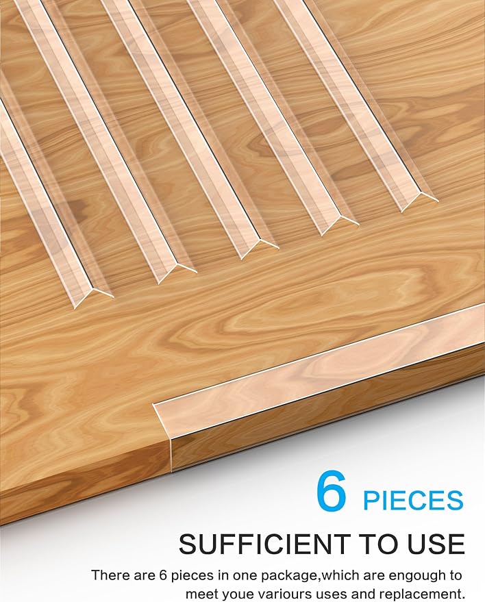 6PCS Clear Self-Adhesive Wall Corner Protectors，Corner Guards & Edge Protector for Wall Door Frame Cabinet Baseboard & Door, Table, Stair(58" X 1.0")