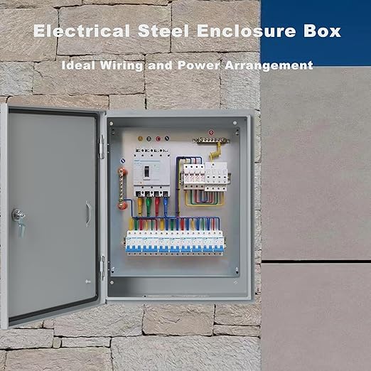 Generic Waterproof Electrical Enclosure 12 x 12 x 8'', Outdoor Electrical Box Weatherproof, Electrical Junction Box with Reinforced Lock, Gray, JYX303020