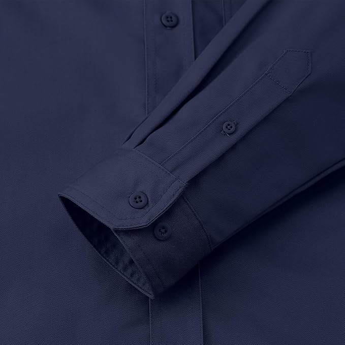 WORKWEYA FR Welding Shirts 7.5oz Cotton Button Down Flame Resistant Shirt for Men