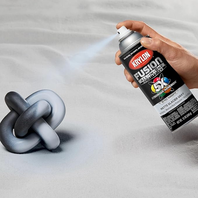 Krylon Fusion All-In-One Adhesive Spray Paint for Indoor/Outdoor Use, 12 oz, Glacier Gray