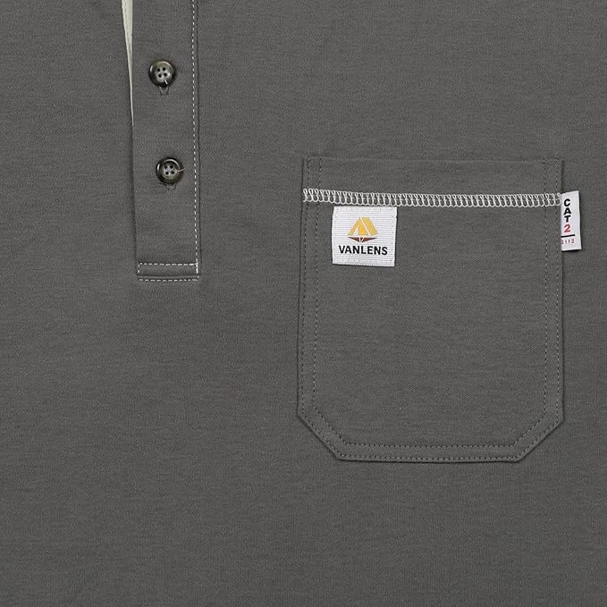FR Shirts for Men CAT2/HRC2 Flame Resistant Shirts 6.5oz Light Weight Long Sleeve Fire Retardant Shirts