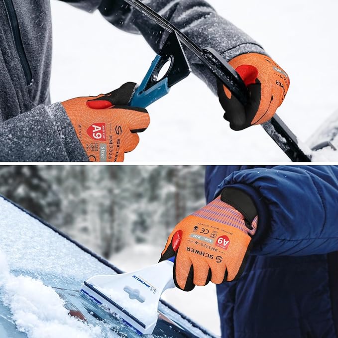 Schwer ProGuard Winter Work Gloves for Men and Women, ANSI A9 Cut Resistant Gloves for Extreme Protection, Freezer Glove With Super Grip, Touchscreen, Thermal Insulated, PR3326-W (XS,1 Pair)