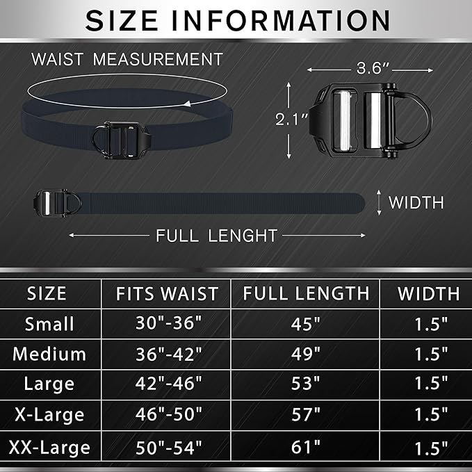 TECEUM Tactical Belt – Heavy-Duty & Quick Release – Military, Work, Rigger, Duty & Utility Belt for Men