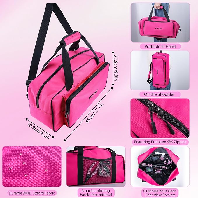 Goture Pink Fishing Rod and Reel Combo - ML Action Spinning Reel Pole with Pink Bag - Telescopic Rod Kit for Starter Travel Saltwater Freshwater, Gift for Woman