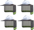 Hard Hat Sun Shade, High Visibility Sun Visor Neck Shade with Reflective Strip, Full Brim, Man & Woman (Hard Hat Not Included), Grey, 4 Pack