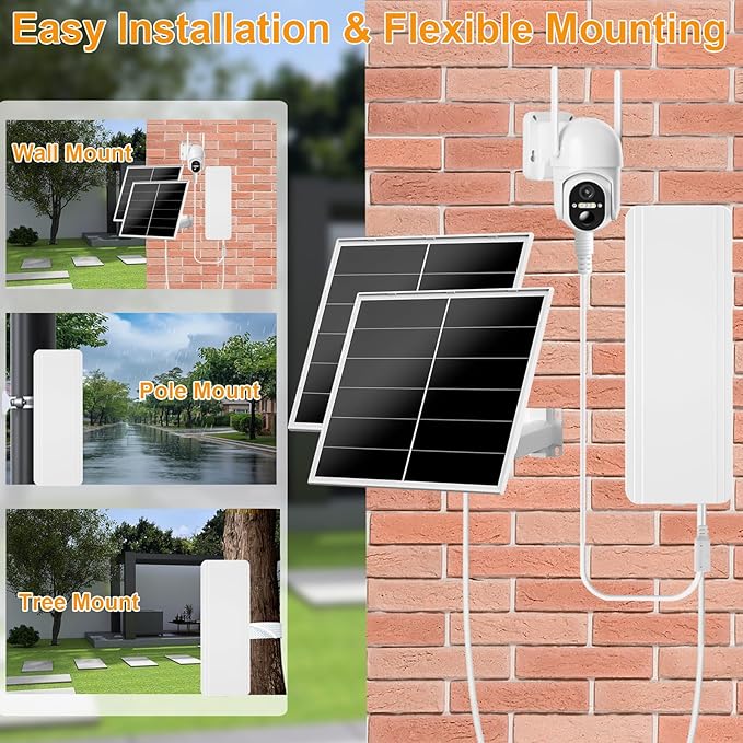 Zivif 40W Solar Panel Kit with 24000mAh Battery, 5V/12V Adjustable Output, DC & USB-C Power, Compatible with 12V Cellular Security Cameras & Trail Cameras