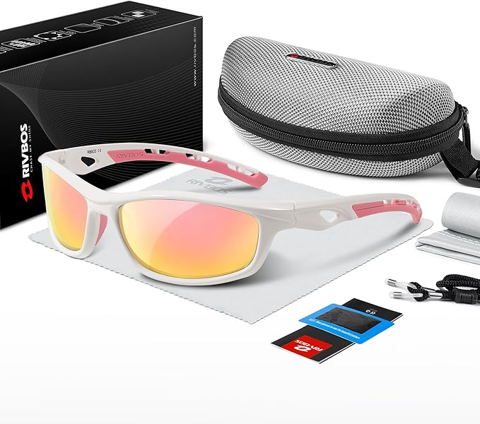 RIVBOS Polarized Sports Sunglasses Driving Sun Glasses Shades for Men Women Tr90 Frame for Cycling Fishing Running RB831