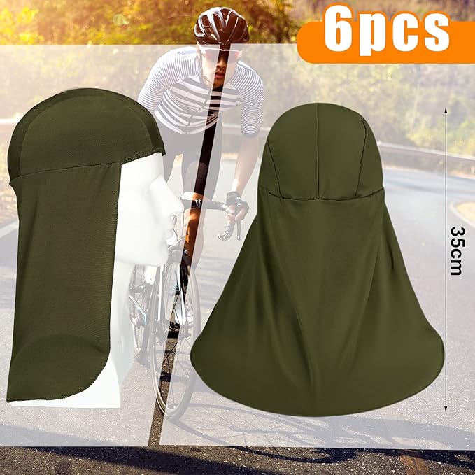 Sintege 6 Pieces Hard Hat Sun Shade Cooling Skull Cap Sun Neck Protector Quick Dry Neck Shade for Women Men