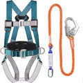 Safety Harness Fall Protection Kit with Shock Absorbing Lanyard, Roofing Work Harnesses Full Body Safety Harness for Construction (Dark Green)