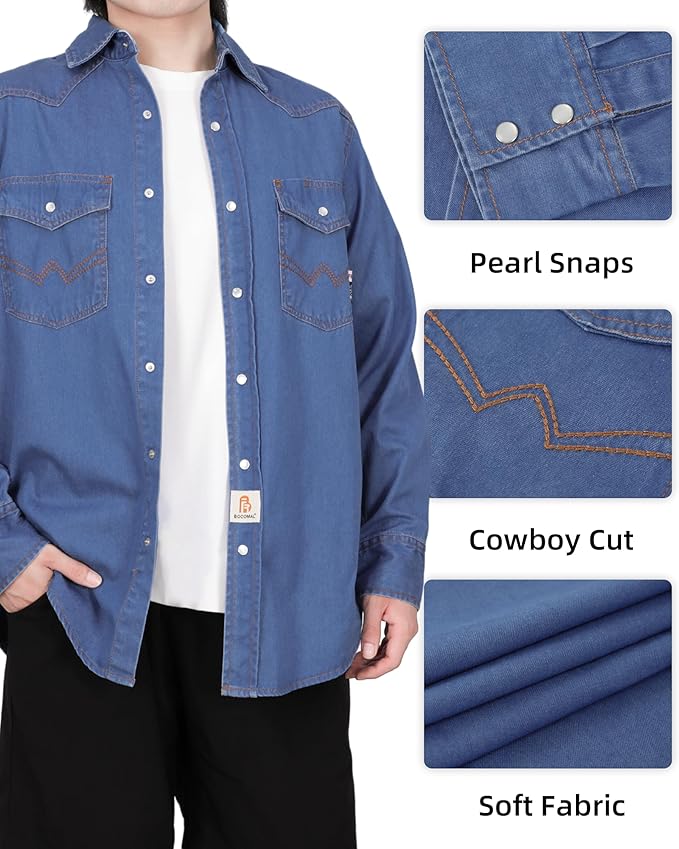 BOCOMAL FR Shirts 6.25oz Lightweight Welding Shirts Flame Resistant Men's Fire Retardant Shirt