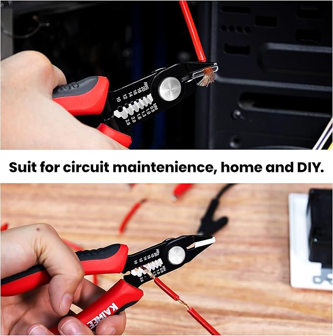 KAIWEETS Wire Cutters 6-Inch Flush Pliers with Supplementary Stripping, Cutting Pliers, Handy and Slim Diagonal Cutters, Sharp Snip