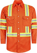 TICOMELA FR Shirts for Men High Visibility/Hi Vis Flame Resistant/Fire Retardant Shirt 6.5oz Men's Welding Shirts