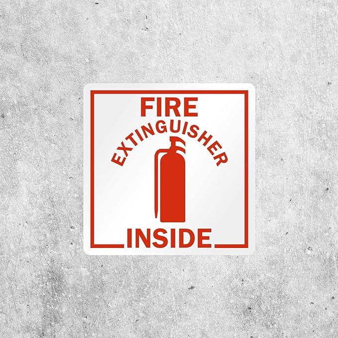 SmartSign Fire Extinguisher Inside Label | 3" x 3" 3M Engineer Grade Reflective, Made in USA