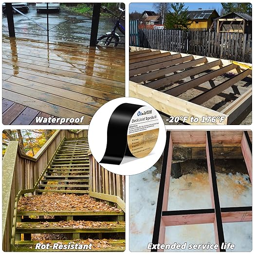 10 Rolls Joist Tape Decks Bulk Flashing Tape for decking 2 Inch x 50' Weatherproof Butyl Sealant Deck Tape Joist-Beam Joist Tape for Wood Joists Decks Roof