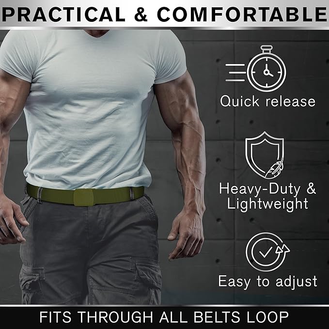 TECEUM Tactical Belt – Heavy-Duty & Quick Release – Military, Work, Rigger, Duty & Utility Belt for Men