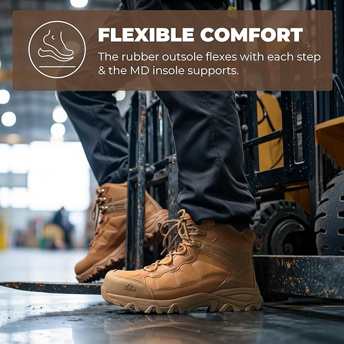 NORTIV 8 Waterproof Steel Toe Boots for Men Slip Resistant Safety Industrial Boots Paladin-Steel