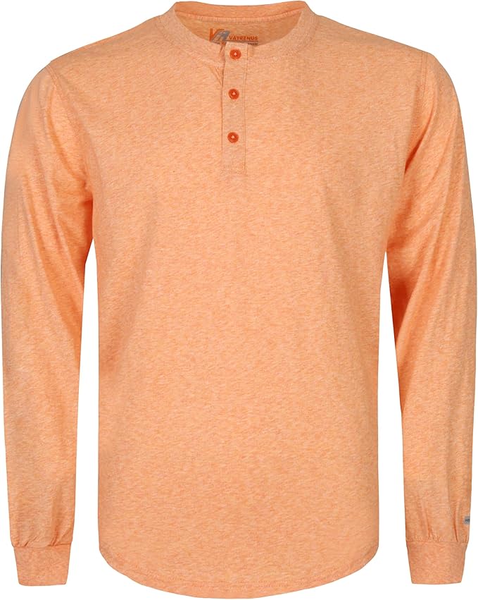 VATRENUS FR Shirts 4oz Lightweight Flame Resistant Henley 100% Cotton Men's Pre-Washed Fire Retardant Base Layer