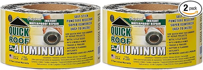 Cofair QR325 Quick-Roof Waterproof Repair, 3 Inches x 25 Feet (Pack of 2)