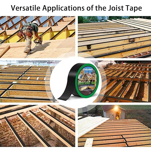 Joist Tape, 1-5/8" x 50' Deck Joist Tape, Waterproof Butyl Tape, Self-Adhesive Deck Butyl Tape, Butyl Flashing Tape,Joist Tape Decking for Protect Beams and Wood Decks (8 Rolls)