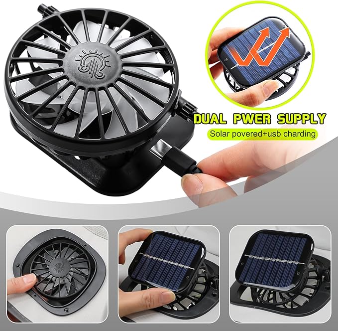 Solar Fan Hat for Men Women Sun Wide Brim Fishing Hat with Dual Power Ice Silk Neck Cover Reflective Design