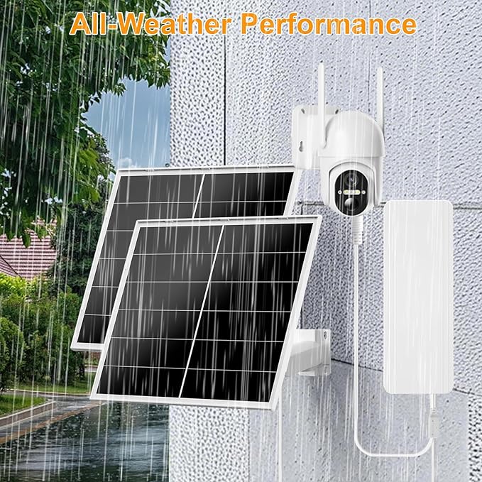 Zivif 40W Solar Panel Kit with 24000mAh Battery, 5V/12V Adjustable Output, DC & USB-C Power, Compatible with 12V Cellular Security Cameras & Trail Cameras