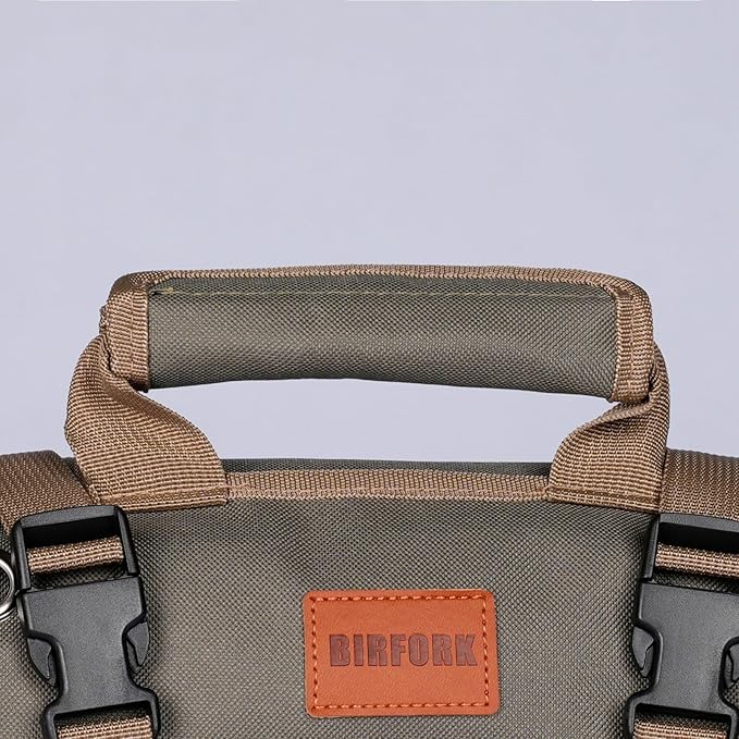 Roll Up Tool Bag, Heavy Duty Portable Tool Organizer with 2 Detachable Pouches and 4 Compartments, Water-Resistant Canvas Tool Roll for Car Garage Electrician Mechanic Handyman (Army Green)