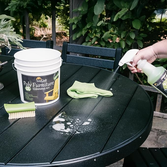 LuxCraft Poly Brite Spray Cleaning Kit for HDPE Outdoor Poly Lumber Furniture Cleaner and Outdoor Patio Furniture Cleaner for Outside
