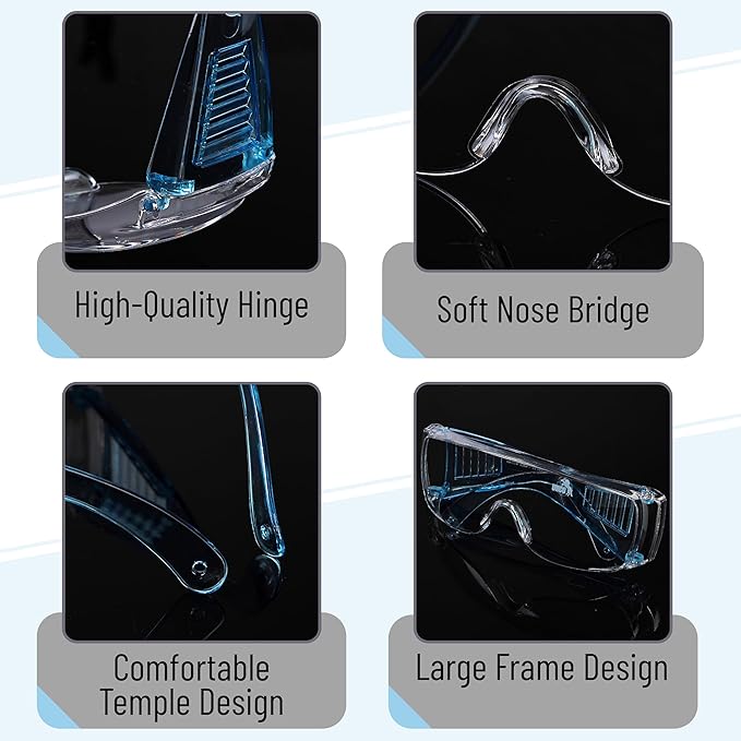 UNCO- Safety Goggles Over Glasses, Protective Goggles, Anti Fog, Work, Safety Glasses Over