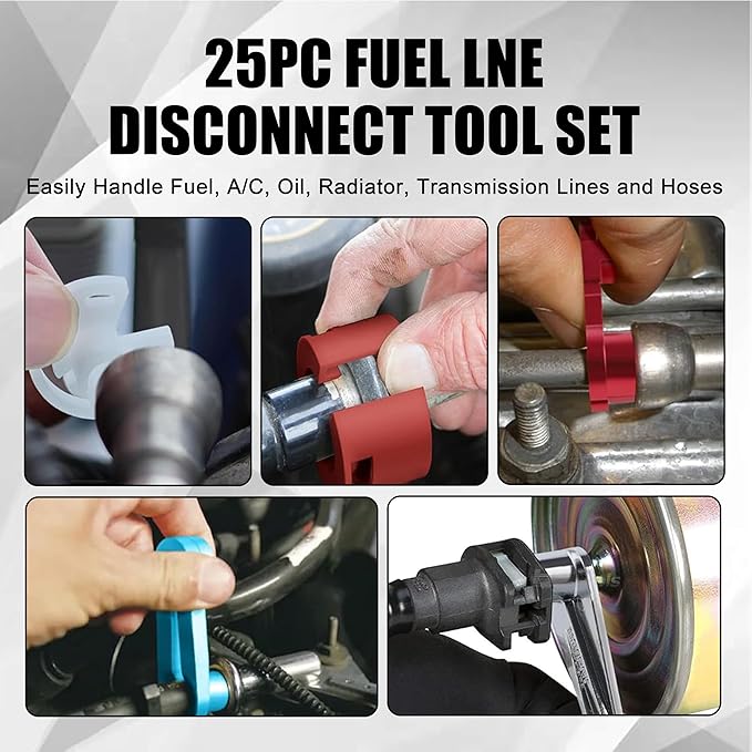 SGT 26pcs Master Quick Disconnect Tool Set,Fuel Line Disconnect Tool Set for A/C Fuel & Transmission Systems，Line Disconnect Tool Kit Apply to Most Vehicles