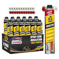 UPGRADED v2.0 Closed Cell Spray Foam Insulation - 32.8 oz Can, DIY Wide Polyurethane Expanding Sealant for Garage Door, Attic, Covers 240 Board Feet (12 Pack, Gun & Cleaner Not Included)