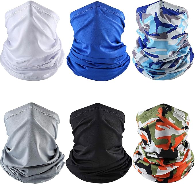 Geyoga Neck Gaiter Bandana Face Mask Summer UV Protection Cooling Breathable Face Mask Neck Scarf Balaclava for Men Women
