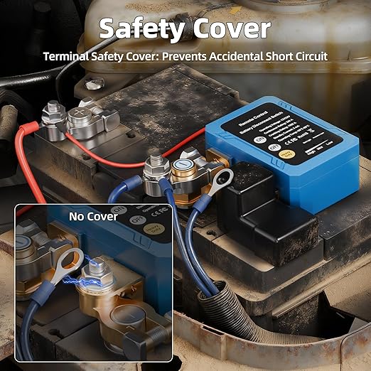 DaierTek 12V/24V 240A Remote Battery Disconnect Switch, Anti-Interference Kill Power Cut Off Switch with Voltage Protection for Car Truck RV Marine Boat