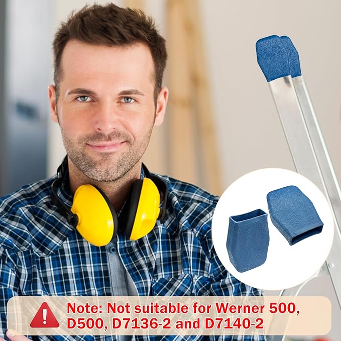 Earthtec AC19-2 Extension Ladder Covers Rubber End Caps Replacement for Werner Fiberglass & Aluminum Stabilizer Bumpers Pads Boots Accessories (6 Pack)