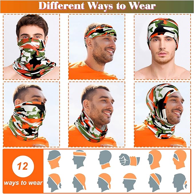 Geyoga Neck Gaiter Bandana Face Mask Summer UV Protection Cooling Breathable Face Mask Neck Scarf Balaclava for Men Women